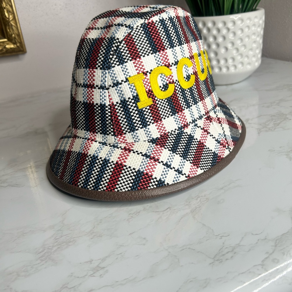 Gucci men’s Checkered Bucket Hat - Red, Blue, White